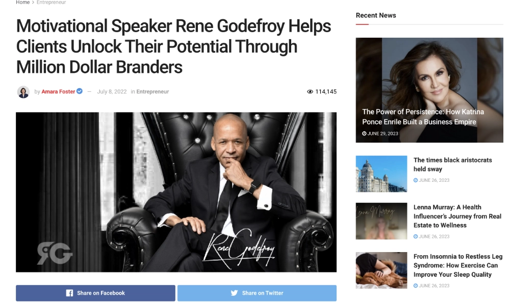 Motivational Speaker Rene In The News