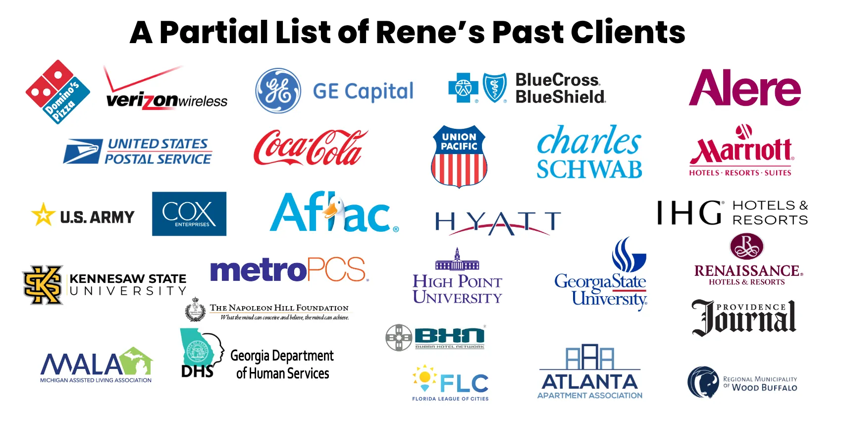 A Partial List of Rene's Clients