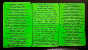 The Optimist Creed Green Card